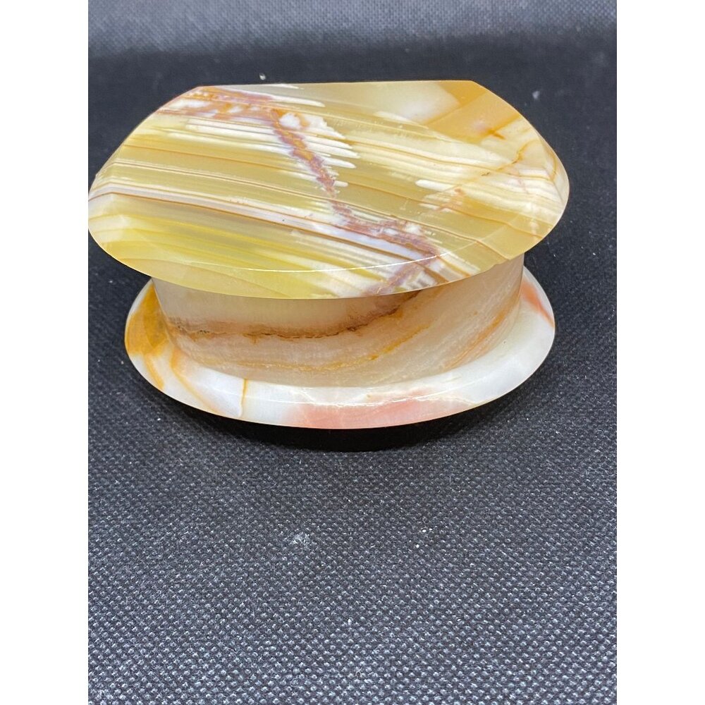 Agate Footed Hinged Trinket Box
